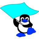 download Tux Bandera clipart image with 180 hue color