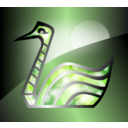download Abstract Swan clipart image with 270 hue color