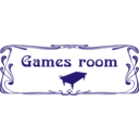 download Games Room Door Sign clipart image with 45 hue color