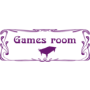 download Games Room Door Sign clipart image with 90 hue color