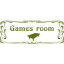 download Games Room Door Sign clipart image with 225 hue color