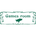download Games Room Door Sign clipart image with 315 hue color