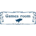 download Games Room Door Sign clipart image with 0 hue color