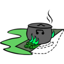 download Campfires And Cooking Cranes clipart image with 90 hue color