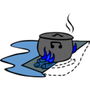 download Campfires And Cooking Cranes clipart image with 180 hue color