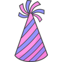 download Green Party Hat clipart image with 180 hue color
