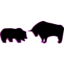 download Bull Bear Variation Iii clipart image with 270 hue color