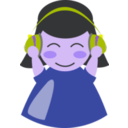 download Girl With Headphone4 clipart image with 225 hue color