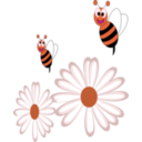 download Bees Flowers clipart image with 315 hue color