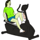 download Woman On Exercise Bike clipart image with 45 hue color