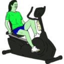 download Woman On Exercise Bike clipart image with 90 hue color
