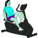 download Woman On Exercise Bike clipart image with 135 hue color