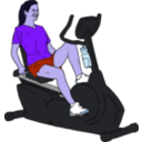 download Woman On Exercise Bike clipart image with 225 hue color