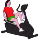 download Woman On Exercise Bike clipart image with 315 hue color