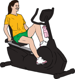 Woman On Exercise Bike