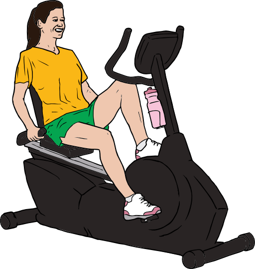 Woman On Exercise Bike