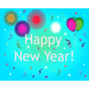 download Happy New Year clipart image with 315 hue color
