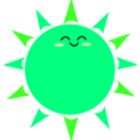 download Happy Sun clipart image with 90 hue color