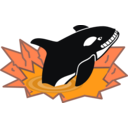 download Evil Orca Cartoon Looking And Smiling With Teeth clipart image with 180 hue color