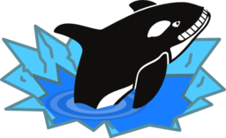 Evil Orca Cartoon Looking And Smiling With Teeth