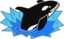 Evil Orca Cartoon Looking And Smiling With Teeth