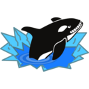 Evil Orca Cartoon Looking And Smiling With Teeth