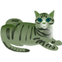 download Tabby Cat clipart image with 90 hue color
