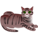 download Tabby Cat clipart image with 0 hue color