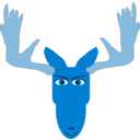 download Mad Moose clipart image with 180 hue color