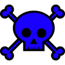 download Skull And Crossbones Large Pink clipart image with 270 hue color
