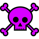 download Skull And Crossbones Large Pink clipart image with 315 hue color