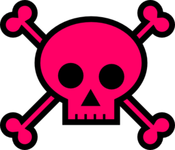 Skull And Crossbones Large Pink