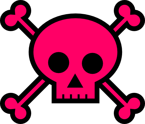 Skull And Crossbones Large Pink