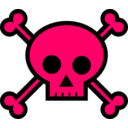 download Skull And Crossbones Large Pink clipart image with 0 hue color