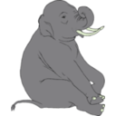 download Sitting Elephant clipart image with 45 hue color