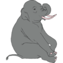 download Sitting Elephant clipart image with 315 hue color