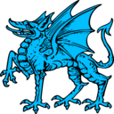 download Dragon Passant clipart image with 135 hue color