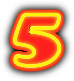 Neon Numerals 5