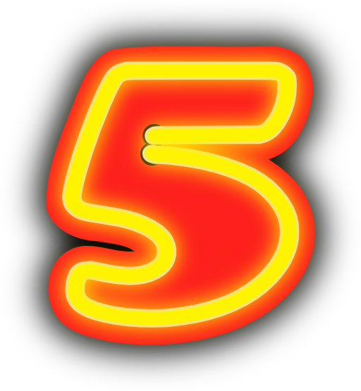 Neon Numerals 5