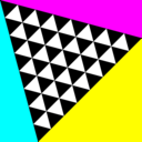 download Square Meets Triangles clipart image with 180 hue color