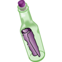 download Message In A Bottle clipart image with 270 hue color