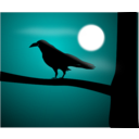 download Raven Illustration clipart image with 270 hue color