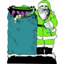 download Santa And His Bag clipart image with 90 hue color