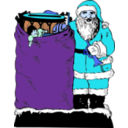 download Santa And His Bag clipart image with 180 hue color