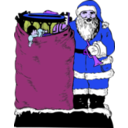 download Santa And His Bag clipart image with 225 hue color