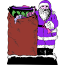 download Santa And His Bag clipart image with 270 hue color
