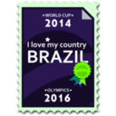 download Brazil 2014 2016 Postage Stamp clipart image with 45 hue color