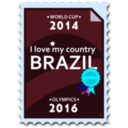 download Brazil 2014 2016 Postage Stamp clipart image with 135 hue color