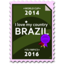 download Brazil 2014 2016 Postage Stamp clipart image with 225 hue color