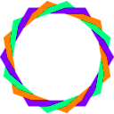 download Rgb Octodecagram clipart image with 270 hue color